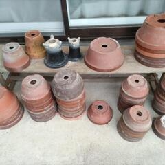 中古　植木鉢　素焼　浅鉢　無料譲渡
