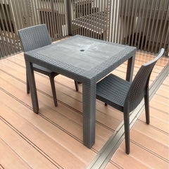 【お取引中】ラタン風 屋外　ガーデンテーブル セット テーブル ...