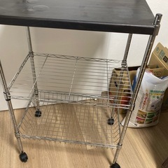 スチールラック レンジ台 キッチン 棚  キャスター付きの画像