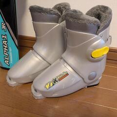 ジュニアスキー100cm4点セット！板、ビンディング、ブーツ、ストックの画像