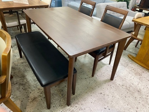 【愛品館 江戸川店 ダイニングセット】 NITORI（ニトリ）ベンチダイニング テーブル5点セット ID:152-009365-007