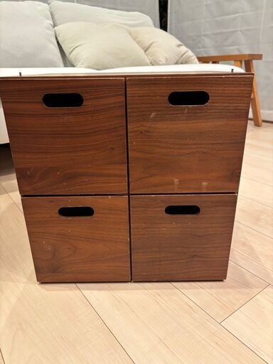 無印良品　スタッキングチェスト・引出し・４個　 ウォールナット材