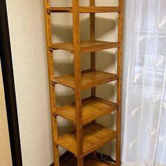 キャスター付き木製可変棚の画像