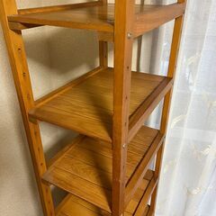 キャスター付き木製可変棚の画像