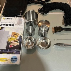 未使用燻製器　未使用クッカー　折り畳みテーブル　キャンプ