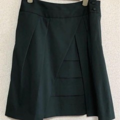 ヤンガニー  ひざ丈スカート ダークグリーン 秋色 M オシャレ