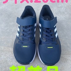 adidas キッズシューズ 紺色　スニーカー　ベルクロストラップ