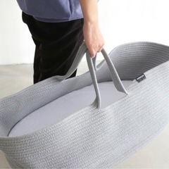 【美品】PUPPAPUPO クーハン ロープ編み 敷きマット付き　ベビーキャリーの画像