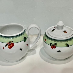 【中古品・直接手渡し限定】ティーポット　コーヒーカップ　ソーサー　セット　ベトナム食器　ミンロン　Ming Longの画像