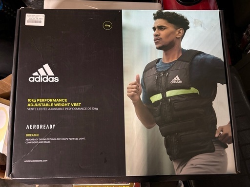 adidas(アディダス) 鉄製 パフォーマンスアジャスタブルウエイトベスト 10kg 重量調節可能 ADWT-12637 黒