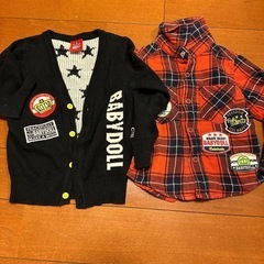【値下げ】ベビードール　ニット&シャツ　子供服　90cm