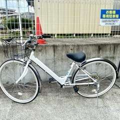6段変速 26インチ 中古 自転車 シティサイクル 買取 仙台 ホワイトの画像