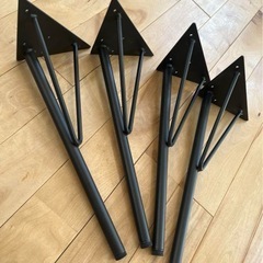 スチール　ローテーブル脚　ブラック黒 金属製 脚 4本セット