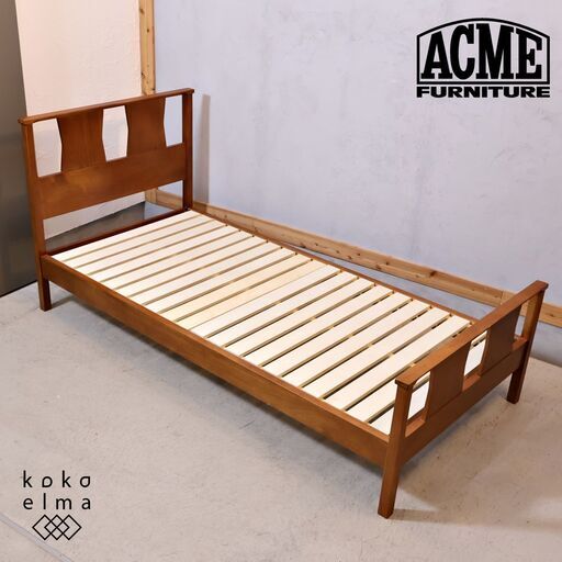 ACME FURNITURE(アクメファニチャー)のBROOKS(ブルックス)シングル ベッドフレーム。1960年代のヴィンテージベッドをベースにしたデザイン。西海岸やブルックリンスタイルに♪