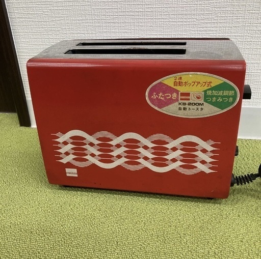 （Y：No.376） SHARP KB-200Mポップアップトースター 昭和レトロポップ トースター インテリア雑貨 コレクション 花柄