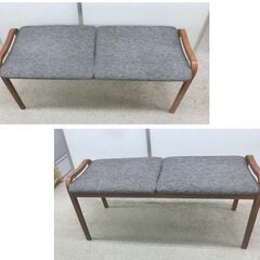 FUJI FURNITURE/冨士ファニチア　2Pベンチ　Calm/カーム X02380D W106D42H47 ブラウン系 ダイニングベンチ 長椅子 札幌 西野店の画像