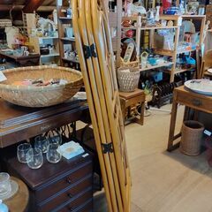 ラタン 衝立 小さめサイズ パーテーション 間仕切り 籐家具 昭和レトロ　/TJ-2046 2F南奥の画像