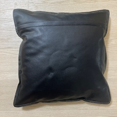 クッション 合皮カバー 黒色の画像