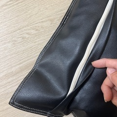 クッション 合皮カバー 黒色の画像