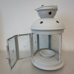【差し上げます】IKEA キャンドルランタン 星 ホワイトの画像
