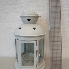 【差し上げます】IKEA キャンドルランタン 星 ホワイトの画像