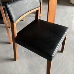 国産 ダイニングチェア 塚本木工 TC-S2 ウォールナット ブラック 4脚＆ ダイニングテーブル Usedの画像