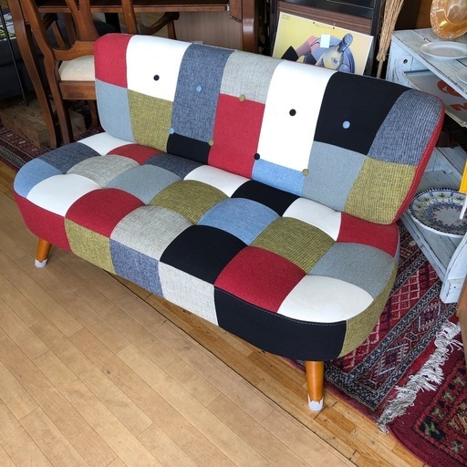 ソファ 2人掛け パッチワーク