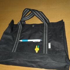 黒カバン　緑袋