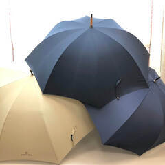 ss6817　メンズ 長傘 3本セット ネイビー ベージュ ワンタッチ 雨傘 ジャンプ傘 男性向け 紺 クリスチャンオラーニ キンロックアンダーソン クラウディオバレンティノ 長傘 中古の画像