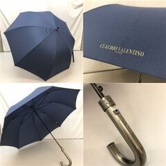 ss6817　メンズ 長傘 3本セット ネイビー ベージュ ワンタッチ 雨傘 ジャンプ傘 男性向け 紺 クリスチャンオラーニ キンロックアンダーソン クラウディオバレンティノ 長傘 中古の画像