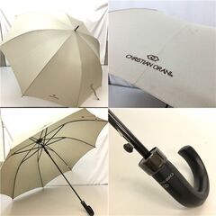 ss6817　メンズ 長傘 3本セット ネイビー ベージュ ワンタッチ 雨傘 ジャンプ傘 男性向け 紺 クリスチャンオラーニ キンロックアンダーソン クラウディオバレンティノ 長傘 中古の画像