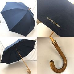 ss6817　メンズ 長傘 3本セット ネイビー ベージュ ワンタッチ 雨傘 ジャンプ傘 男性向け 紺 クリスチャンオラーニ キンロックアンダーソン クラウディオバレンティノ 長傘 中古の画像