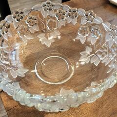 ぶどう柄　ガラス皿　レトロ