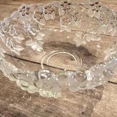 ぶどう柄　ガラス皿　レトロの画像