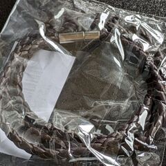 メンズ/フェイクレザー編み込みブレスレット（新品）の画像