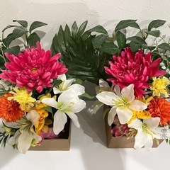 仏花　造花　ハンドメイド　一対の画像