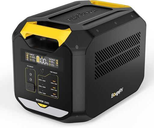 【ポータブル電源】BougeRV Rover 2000  大容量 2008Wh 半固体電池 AC出力(2200W瞬間最大4000W) 容量拡張可能 四つの充電方法