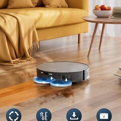 【ロボット掃除機】Yadea ヤデア Fairy10 ロボット掃除機 強力吸引 自動ゴミ収集 加圧式回転モップ水拭き 自動洗浄 熱風乾燥 アプリ対応の画像