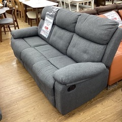 KJ-6【新入荷　リサイクル品】両側リクライニング3シーターソファ　グレーの画像