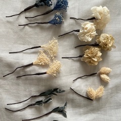 ヘアアクセサリー　ドライフラワー