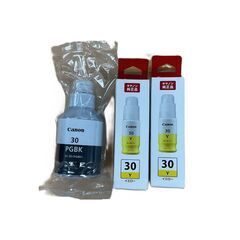 Canon 純正インクボトル GI-30 ブラック１個 イエロー...