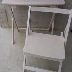 ニトリ 折りたたみデスク＆チェア 美品 (67W DE100)