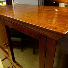 【池上店】HIKKADUWA ヒッカドゥワ アジアンキャビネット アジアン家具 アジアン キャビネット チーク材 チーク 無垢 無垢材 チーク無垢 ガラス戸棚 バリ家具 リゾート家具 棚 の画像