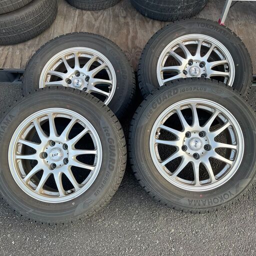 LSZ アルミホイール 4本 16×6.5J 5H 100 YOKOHAMA スタッドレスタイヤ 215/60R16 ナット付き マークX