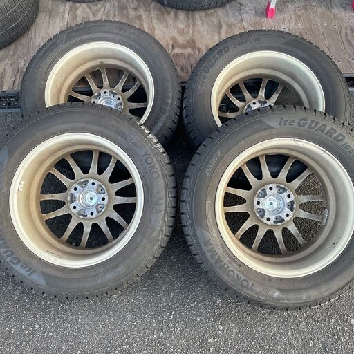 LSZ アルミホイール 4本 16×6.5J 5H 100 YOKOHAMA スタッドレスタイヤ 215/60R16 ナット付き マークX