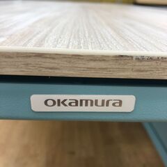 ★ジモティ割あり★ 岡村　オカムラ　OKAMURA PCデスク　　ソリスト ナチュラル＆水色 W120×D60×H73 クリーニング済み SJ7333の画像