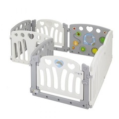 ベビーサークル 2ドア コロコロンド II (ホワイト&グレー)の画像