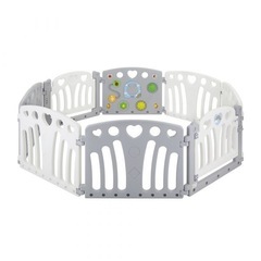 ベビーサークル 2ドア コロコロンド II (ホワイト&グレー)の画像