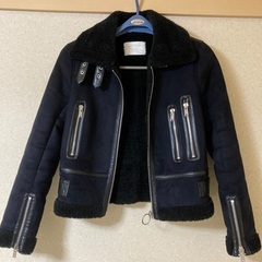 ZARA ライダーズジャケット　黒　サイズM  温かいです！の画像