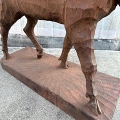 彫刻教室講師の力作　蝦夷鹿　一本木手彫りの画像